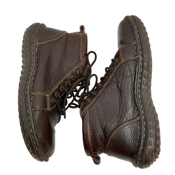 Born Pebbled Leather Lace Ankle Boots Womens 8 Stitched Detailing - Picture 4 of 12